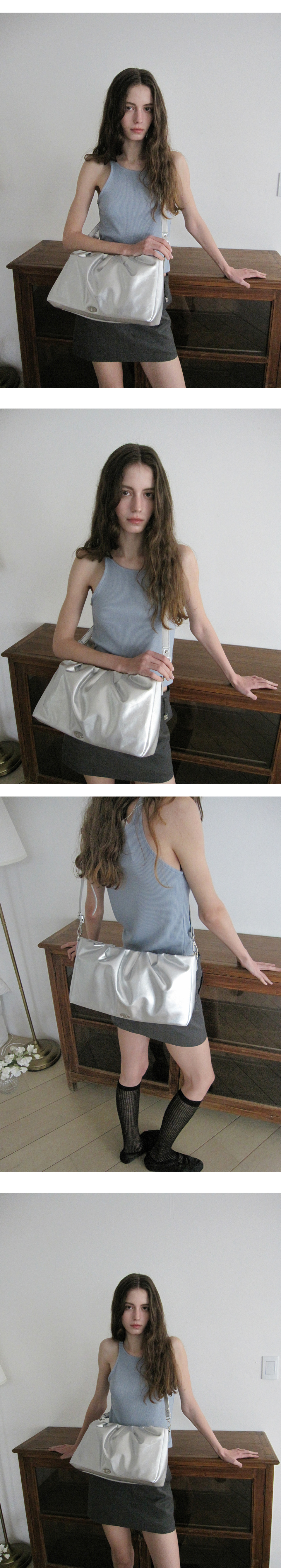 ★dumaro★ Dumpling medium cross bag silver MUSINSA | DUMARO Dumpling Medium Crossbody Bag / Silver