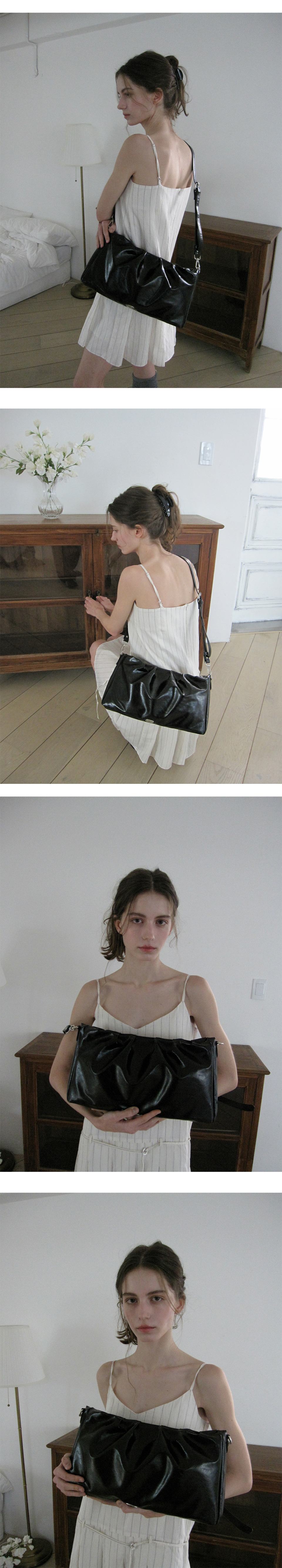 MUSINSA公式 | DUMARO Dumpling Medium Crossbody Bag / Black