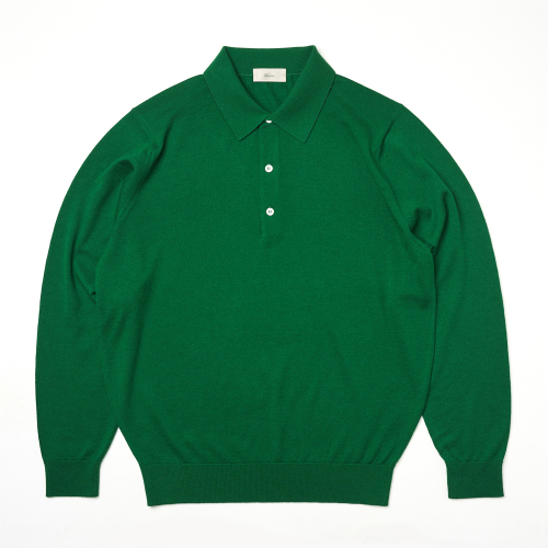25SS Cashtouch Long Sleeve Polo Knit Green