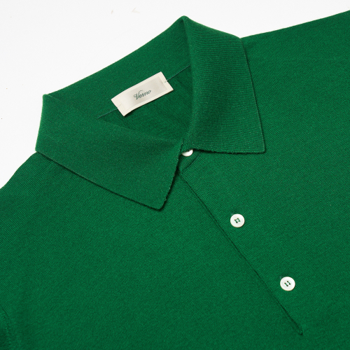 25SS Cashtouch Long Sleeve Polo Knit Green