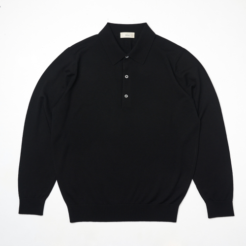 25SS Cashtouch Long Sleeve Polo Knit Black