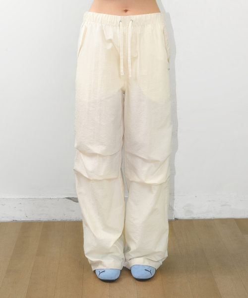 NYLON WIDE PANTS IVORY
