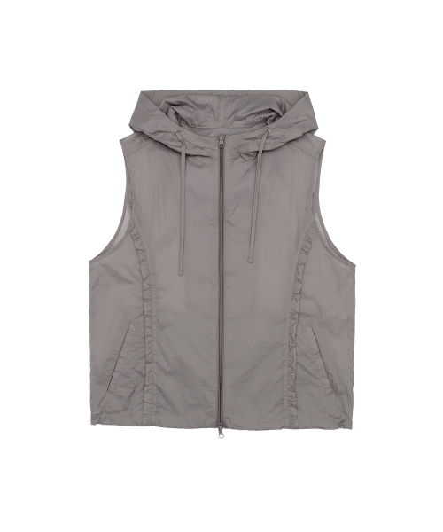 SHEER NYLON VEST JACKET GREY