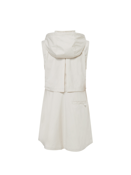Длинный жилет на молнии с капюшоном L_Light Beige