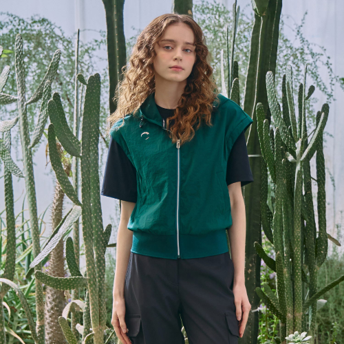 Женский легкий нейлоновый жилет с капюшоном Dark Green