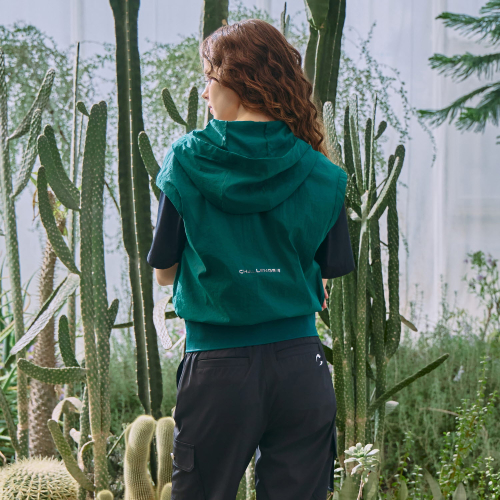 Женский легкий нейлоновый жилет с капюшоном Dark Green
