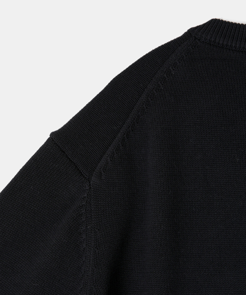 Хлопковый V-neck трикотаж Black
