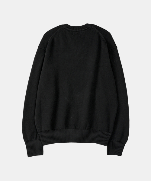 Хлопковый V-neck трикотаж Black