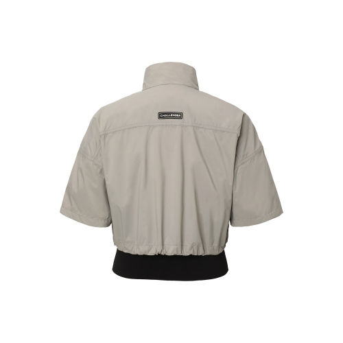Женская ветровка с высоким горлом и короткой молнией Khaki Beige