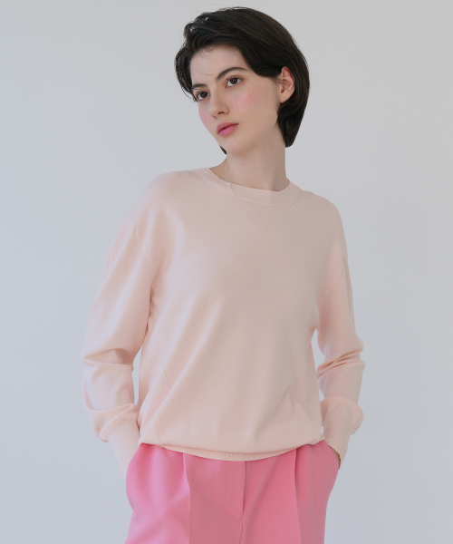 Double Point Round Neck Knitwear (5colors)