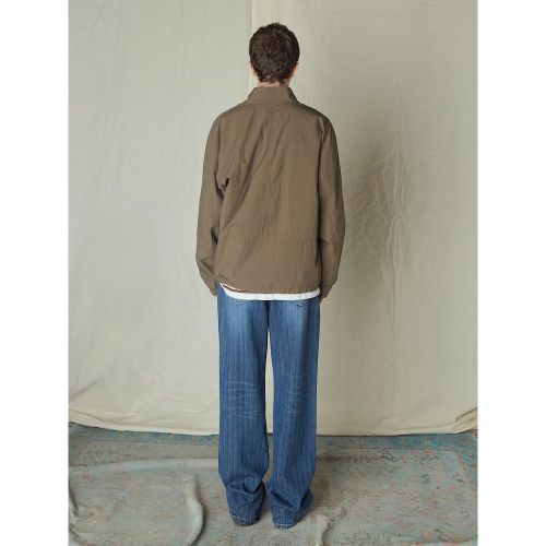 Stand Collar Light Weight Jumper Yellowish Brown