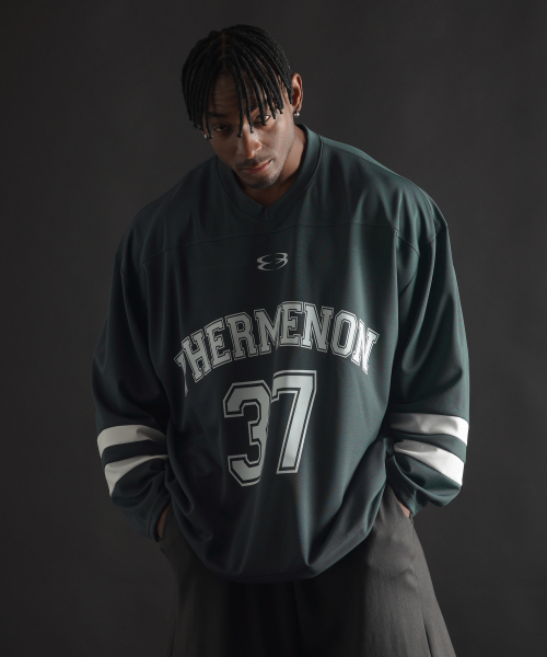Оверсайз регби-лонгслив - Charcoal Green