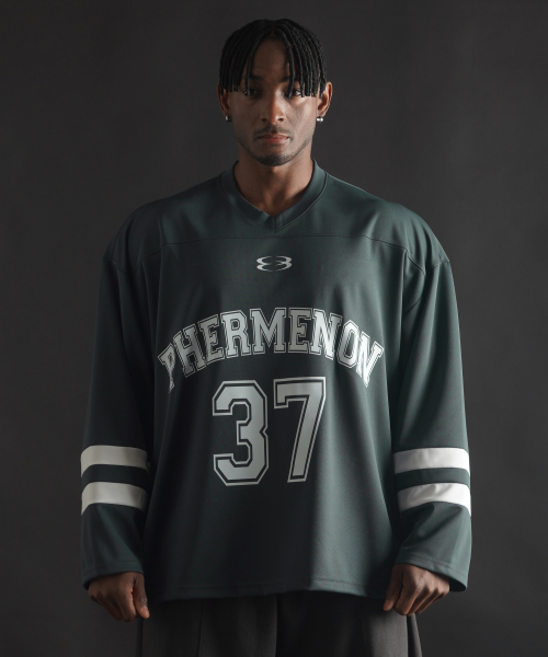 Оверсайз регби-лонгслив - Charcoal Green