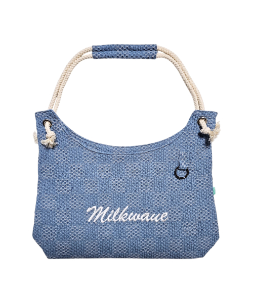 Denim Wavy Journey Shoulder Bag [Light Indigo]