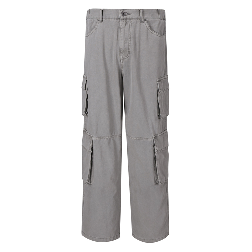 Брюки карго из окрашенного канваса GRAY