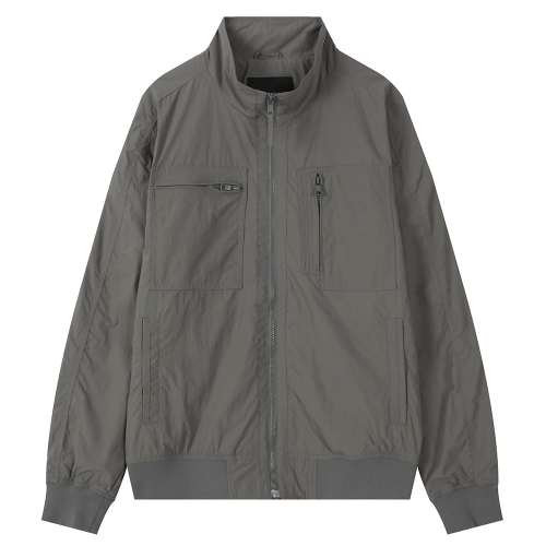 Нейлоновая куртка с высоким горлом и карманами Light Khaki