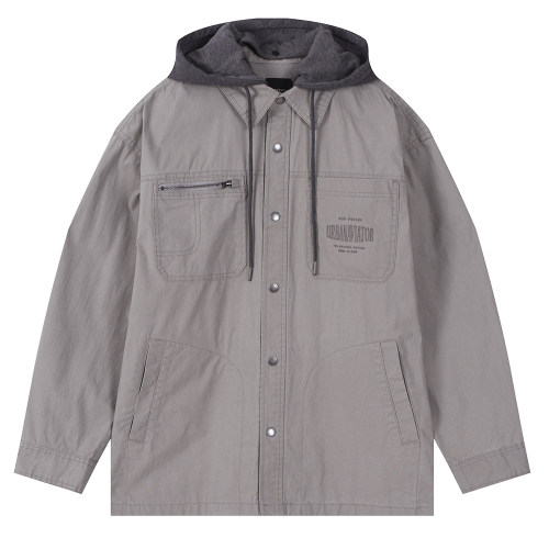 Пигментный шикет со съемным капюшоном Light Grey