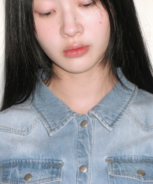 DENIM SHORTSLEEVE SHIRTS LIGHT BLUE