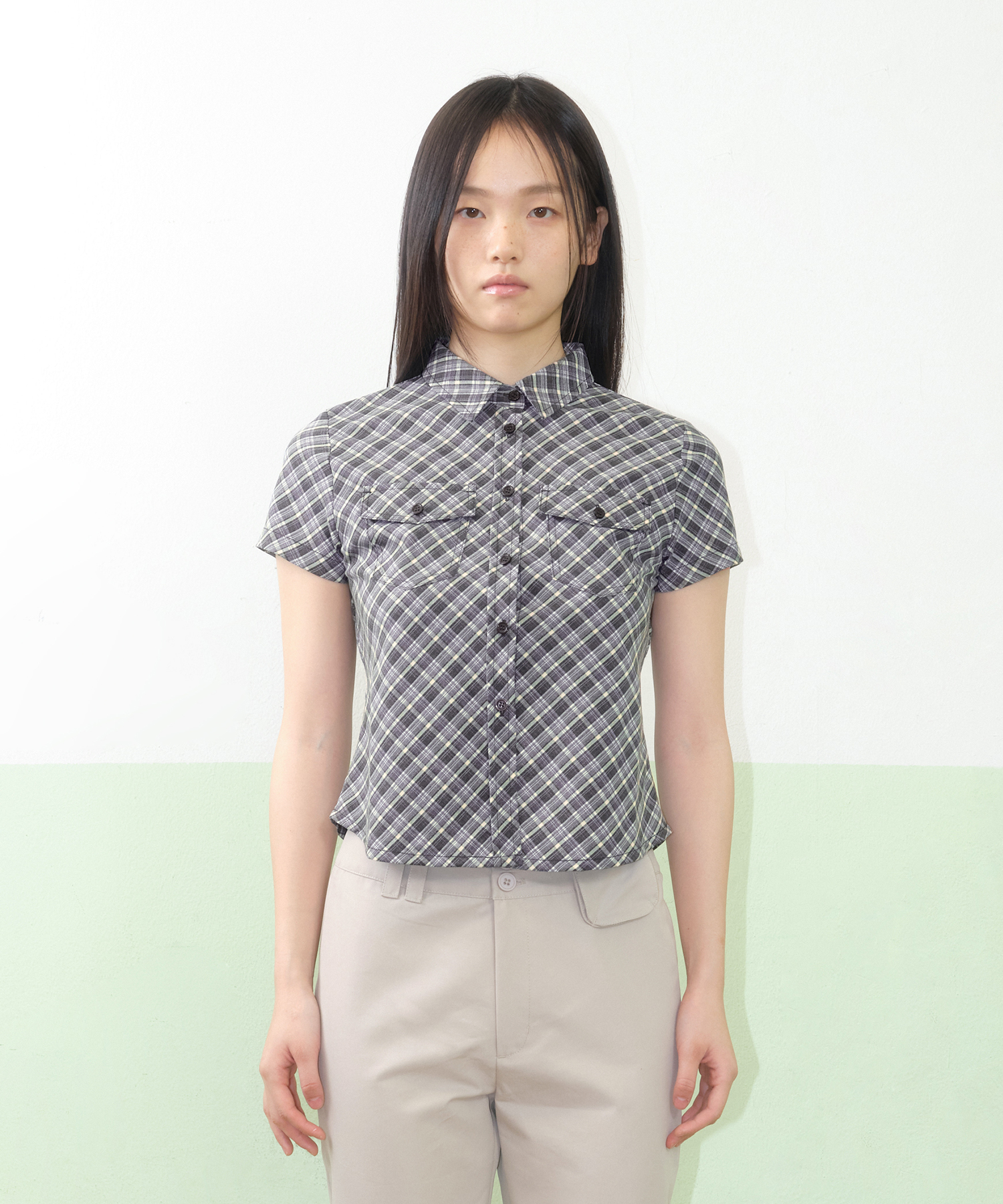 CHECK SHORT SLEEVE SHIRTS NAVY