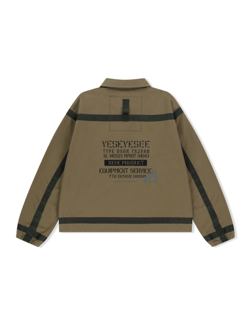 Tape Detail Canvas Jacket Khaki