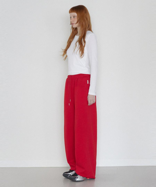 RS String Wide Sweat Pants Red