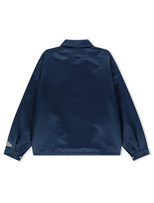 Chain Stitch Logo Coach Jacket Navy