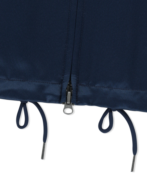 Chain Stitch Logo Coach Jacket Navy