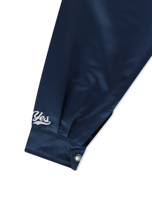 Chain Stitch Logo Coach Jacket Navy