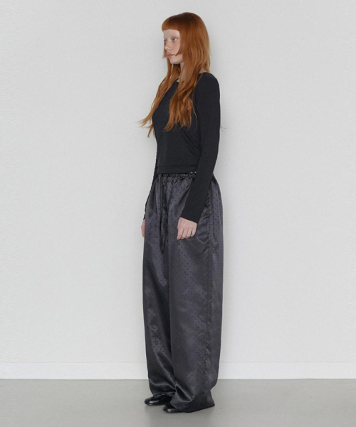 Dot Pattern Pants Black