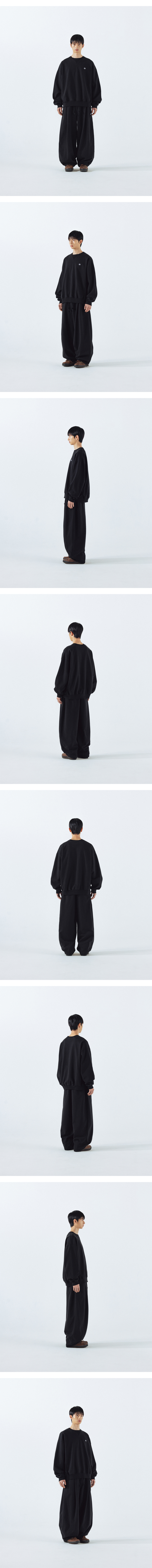 MUSINSA | ANGLAN Steady Symbol Sweat Set up - Black