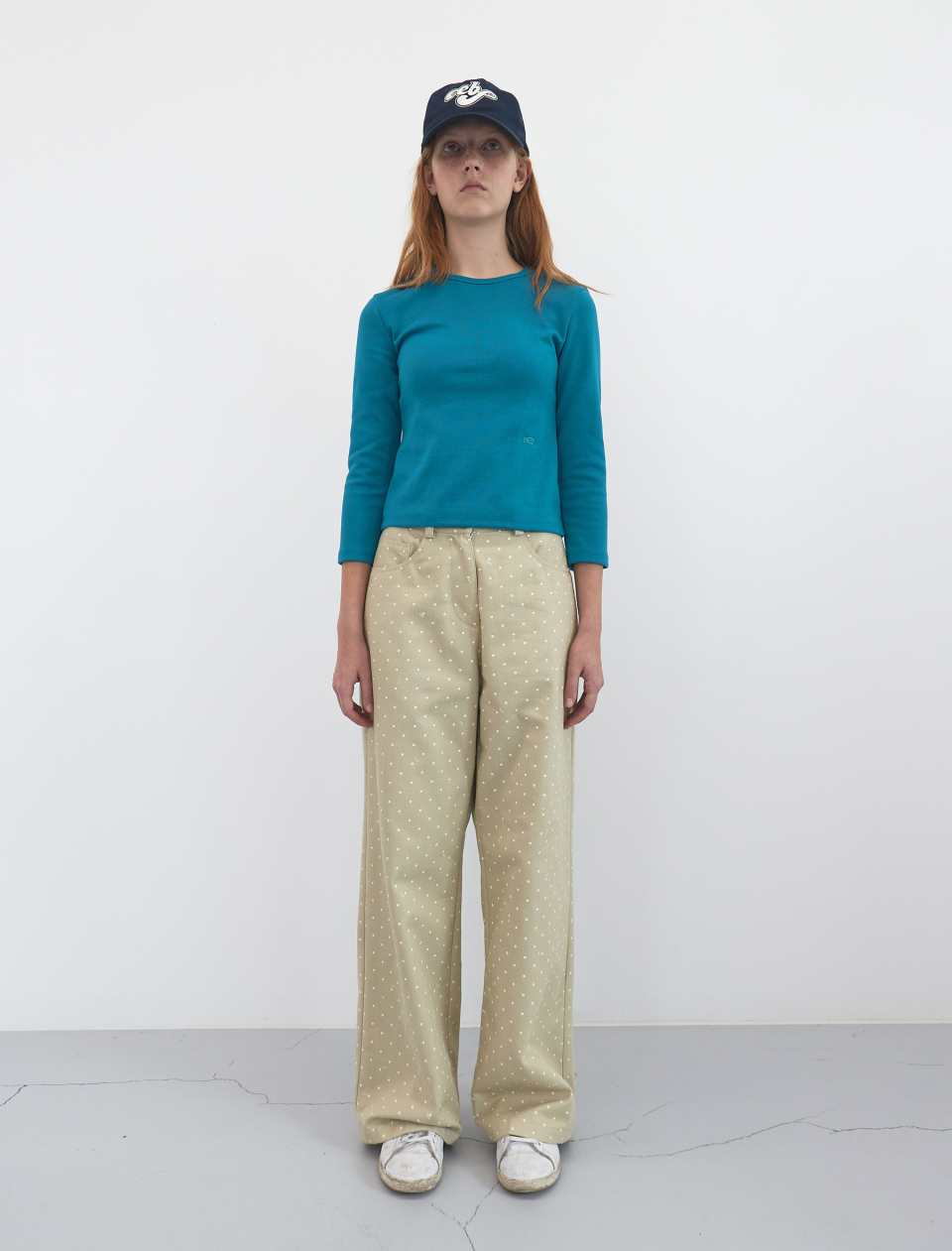 【ENZO BLUES】Dot cotton wide pants ★韓国人気★追跡付 ENZO BLUES】Dot cotton wide pants ☆韓国人気☆追跡付