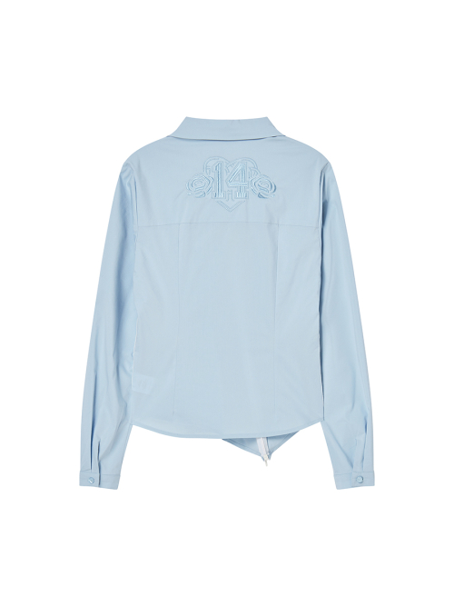 ASYMMETRY ZIPPER SHIRTS SKY BLUE