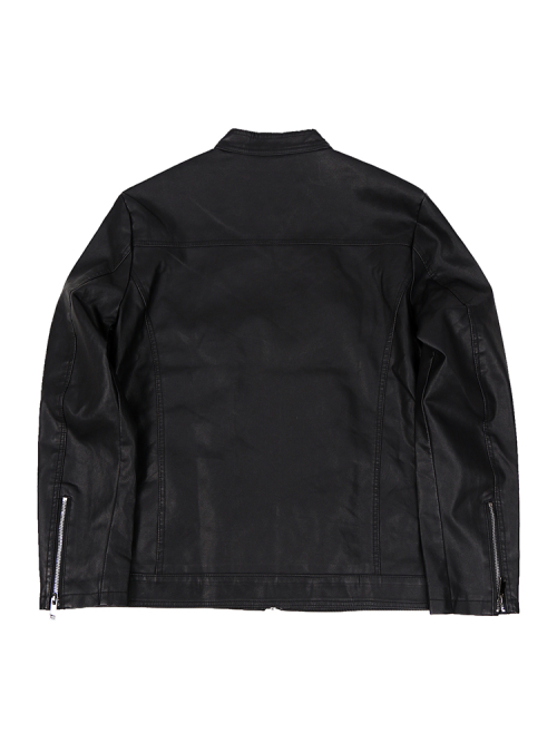 Мужская куртка из экокожи на молнии LJP120 Black