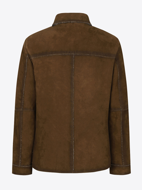 Кожаная куртка из козы с карманами ALJP124 (Italy Brown)
