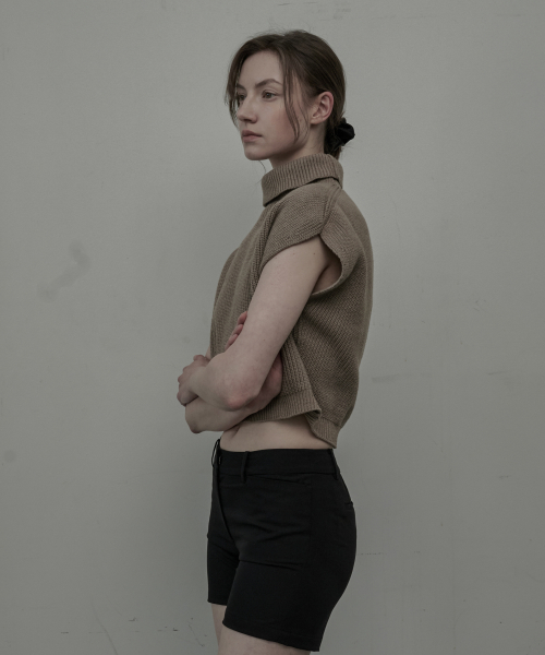Haze Turtleneck Knit Vest - Brown