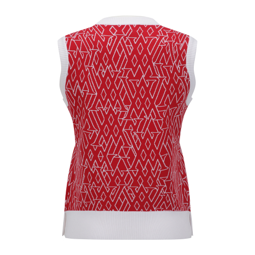 WOMEN SP LOGO PATTERN KNIT VEST_RE