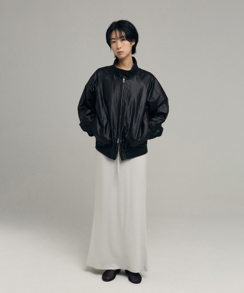 BACK LOGO COATING BLOUSON [BLACK]