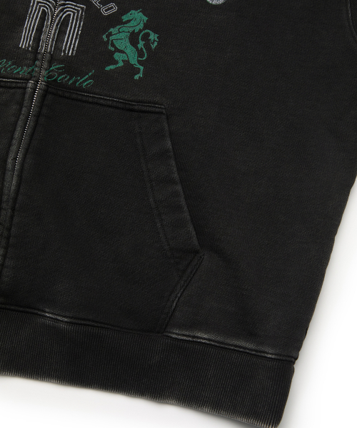 Худи на молнии Monte Carlo, washed black
