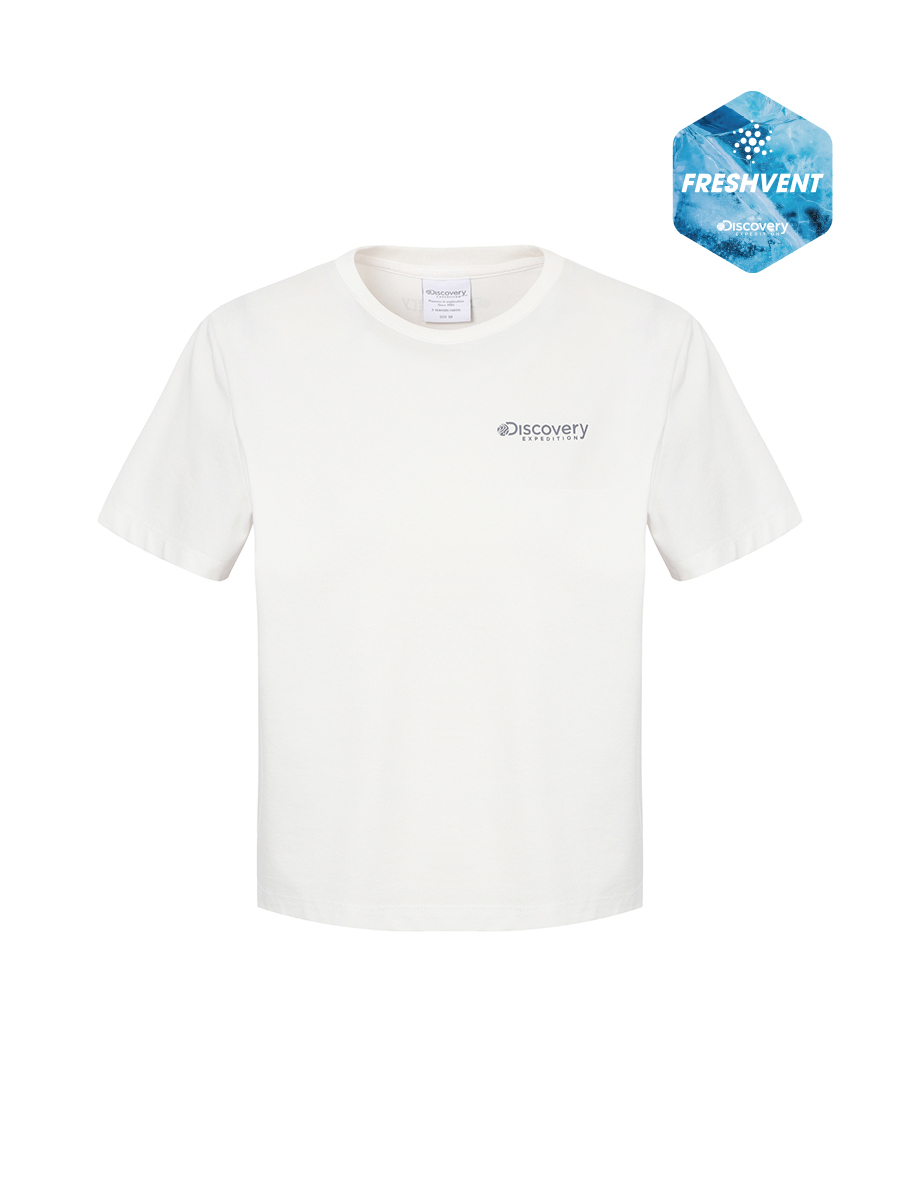 Женская кроп-футболка Freshvent с принтом (WHITE)