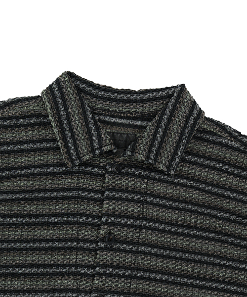 vintage stripe crochet 1/2 shirts (vtg gray)