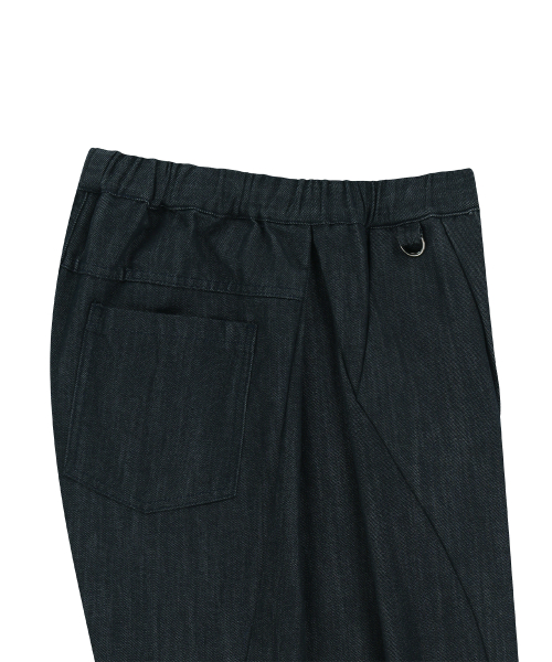 Curved Volume washed shorts (indigo blue)
