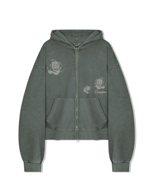 Худи на молнии 2-way Rose Stamp Khaki