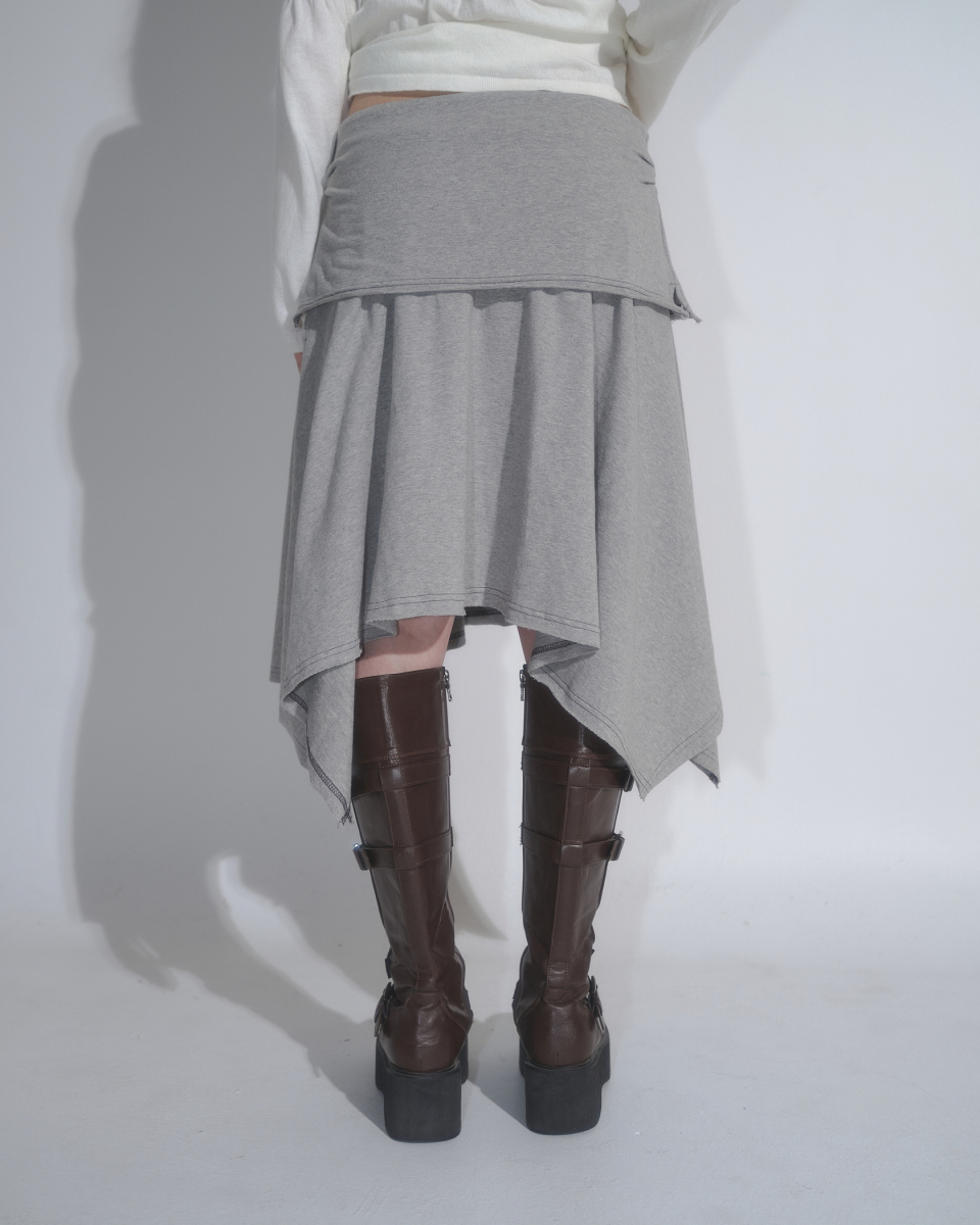 MUSINSA | ASON LENA UNBALANCE SKIRT / GRAY MUSINSA | ASON LENA UNBALANCE SKIRT / GRAY