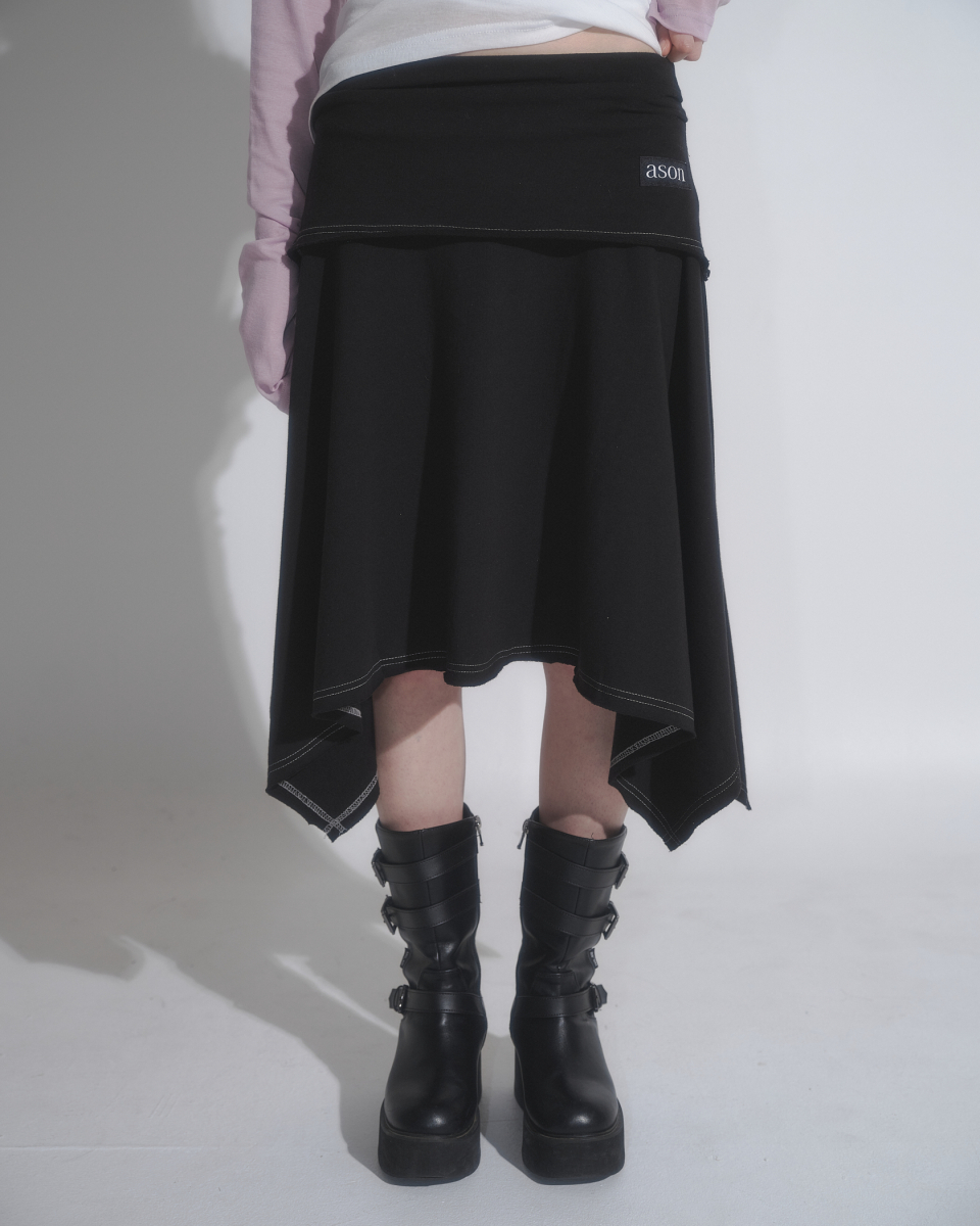 【as\"on】DENN UNBALANCE SKIRT Women's NB Grey Circular Skirt - New Balance
