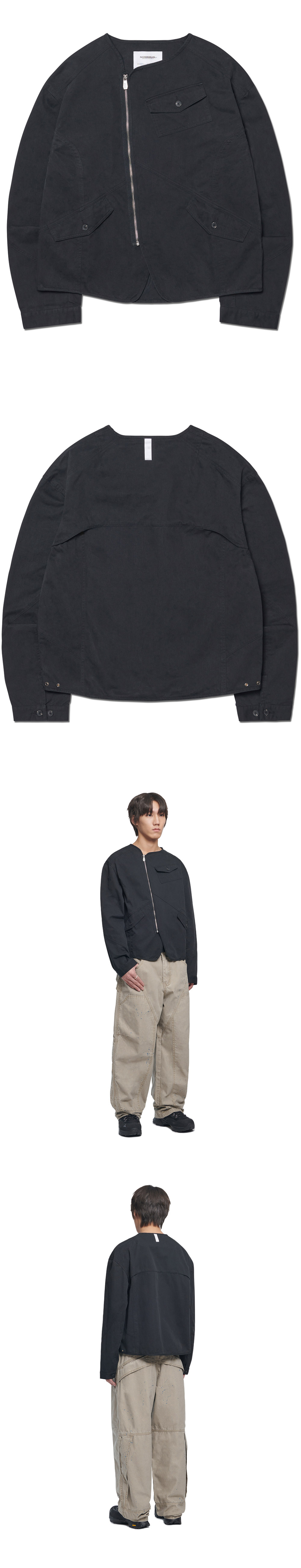 （本日のみ値下げします！！)digne collarless jacket CHRONE borderless no-collar jacket -female-- | KLON公式サイト