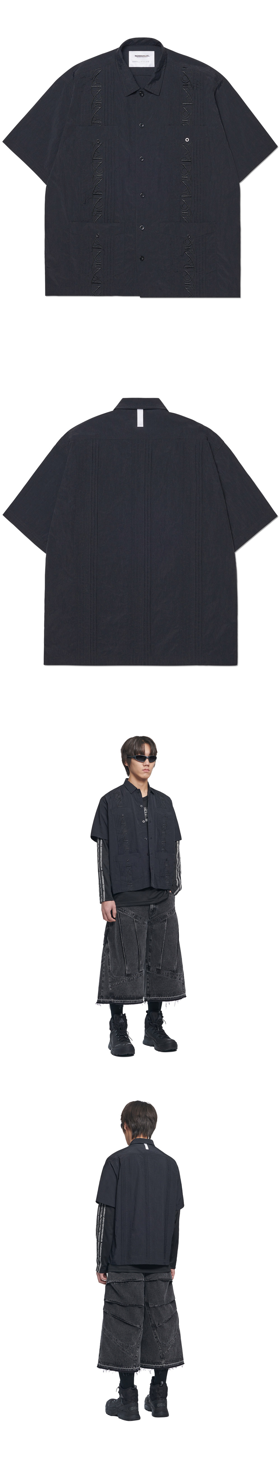 韓国男子 人気[NOMANUAL] NM GUAYABERA HALF SLEEVE SHIRT 韓国男子 人気[NOMANUAL] NM GUAYABERA HALF SLEEVE SHIRT