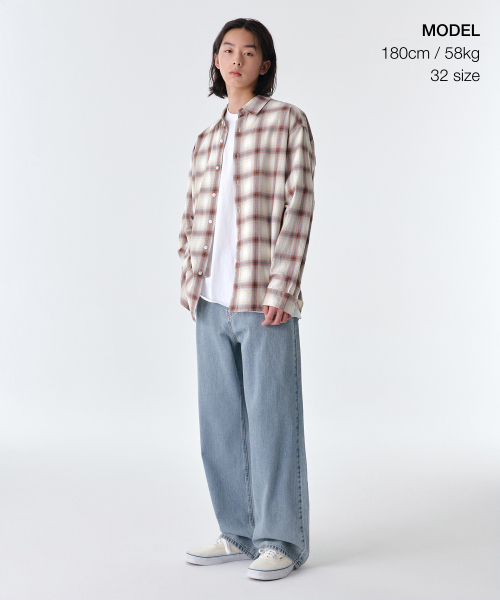 LINEN LIKE WIDE DENIM PANTS [SKY BLUE]