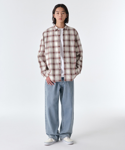 LINEN LIKE WIDE DENIM PANTS [SKY BLUE]