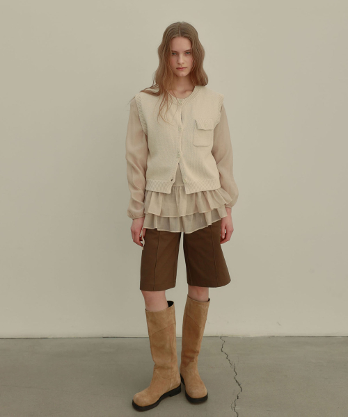 FRENCH KNIT VEST [ CREAM ]