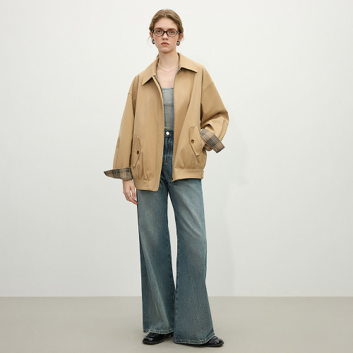 WD_Plaid cuffs work jacket